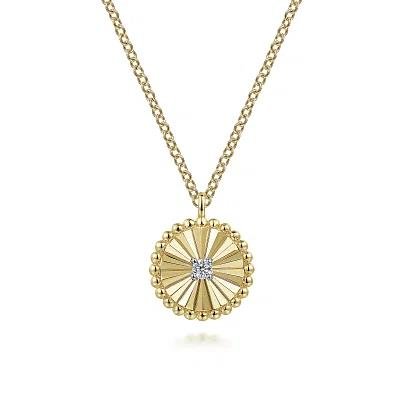 Diamond Cut - 14K White-Yellow Gold Bujukan Diamond Cut Pendant Necklace - Warwick Jewelers