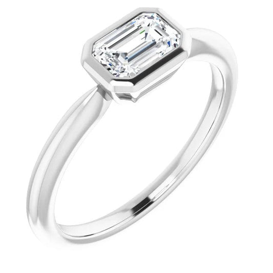 Elegant 14k White Gold Diamond Bezel Stackable Ring - Warwick Jewelers