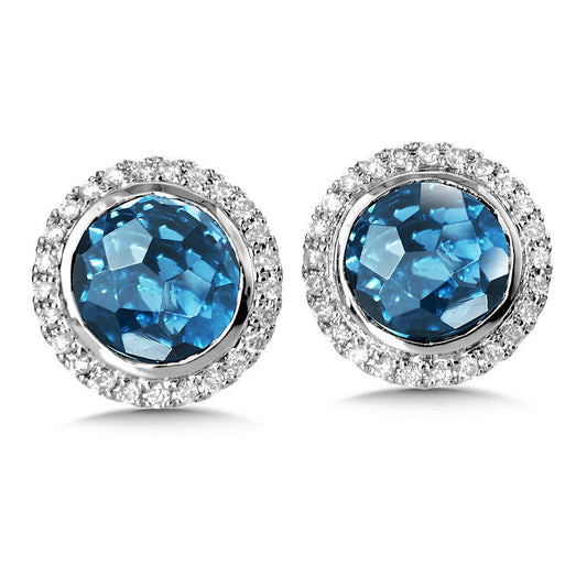 London Blue Topaz and Diamond Earrings - Warwick Jewelers