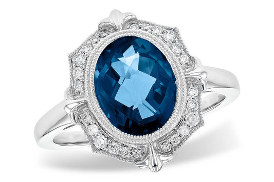 Milgrain London Blue Topaz Ring - Warwick Jewelers