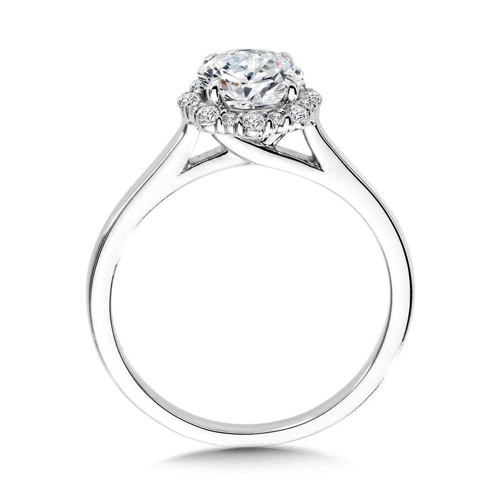 Modern Staight Halo Diamond Engagement Ring - Warwick Jewelers