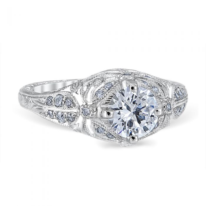 Platinum Vintage Style Engagement Ring - Warwick Jewelers