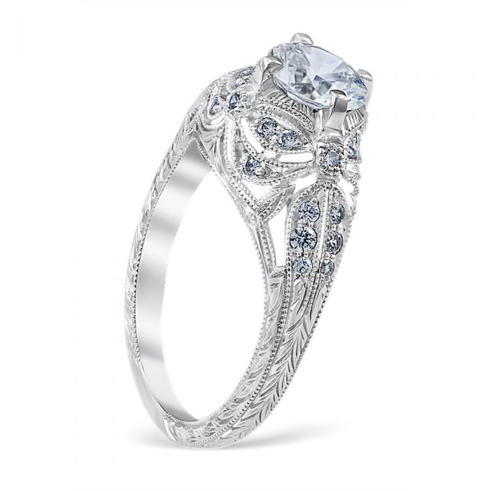 Platinum Vintage Style Engagement Ring - Warwick Jewelers