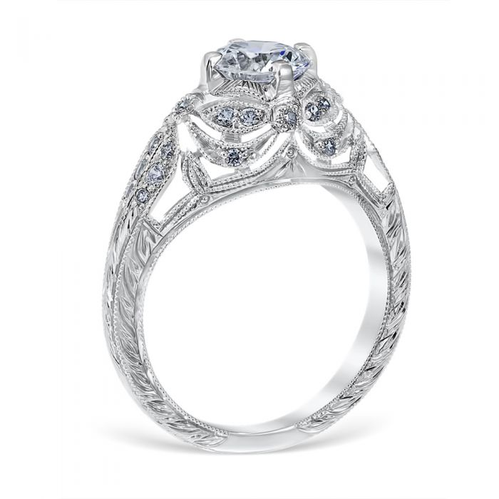 Platinum Vintage Style Engagement Ring - Warwick Jewelers