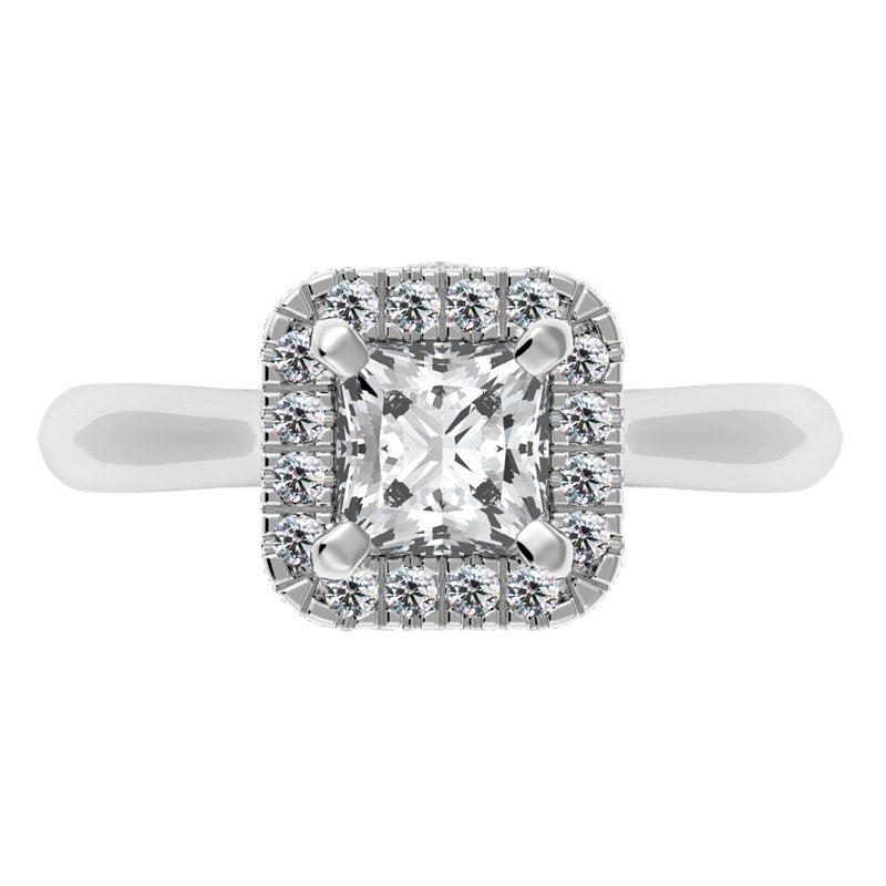 Princess Halo Engagement Ring - Warwick Jewelers