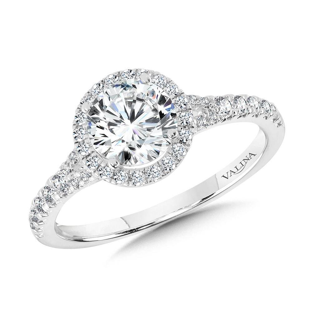 Round Split Shank Halo Engagement Ring - Warwick Jewelers