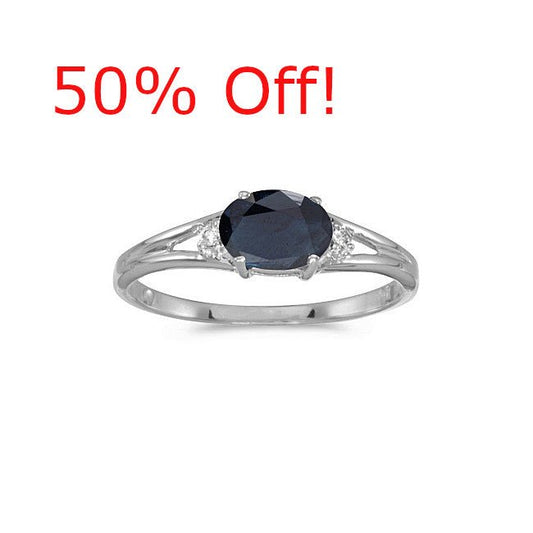 Sapphire and Diamond Split Shank Ring - Warwick Jewelers