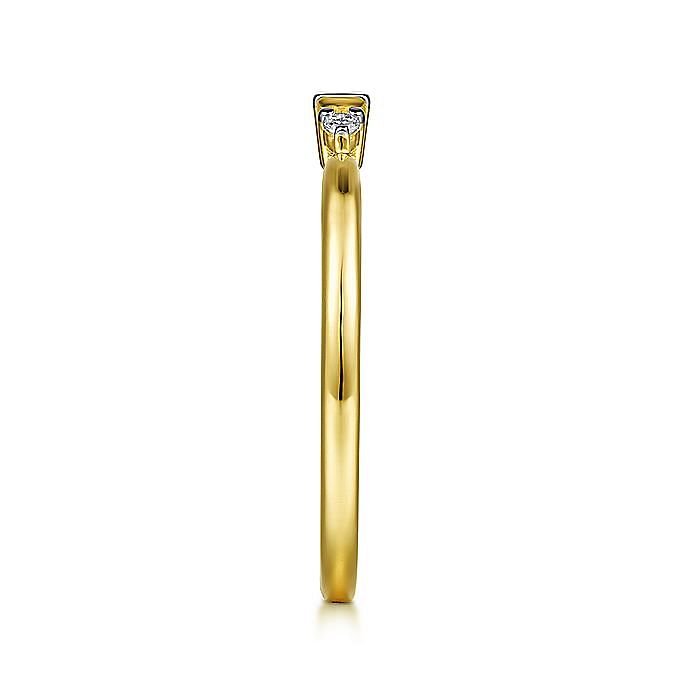 Stackable Ring 14K Yellow Gold Round Sapphire and Diamond Ring - Warwick Jewelers