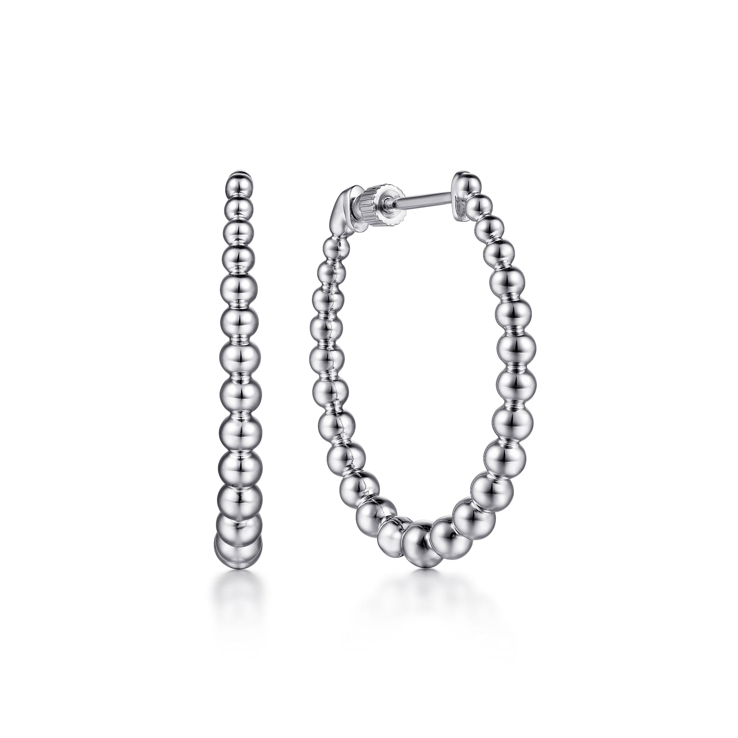 Sterling Silver Bujukan Graduated 30mm Classic Hoop Earrings - Warwick Jewelers