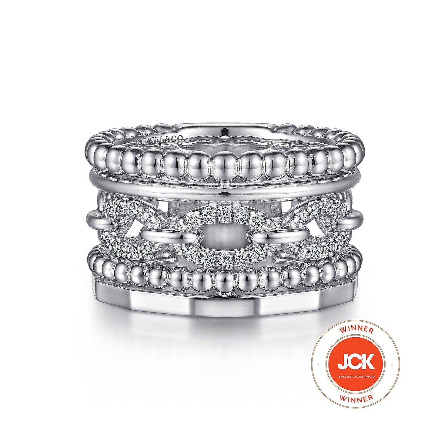 Sterling Silver Bujukan White Sapphire Easy Stackable Ring - Warwick Jewelers