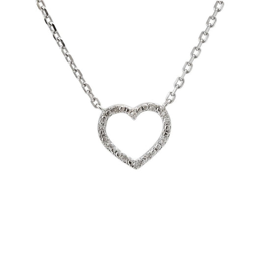 Sterling Silver Diamond Heart Necklace - Warwick Jewelers