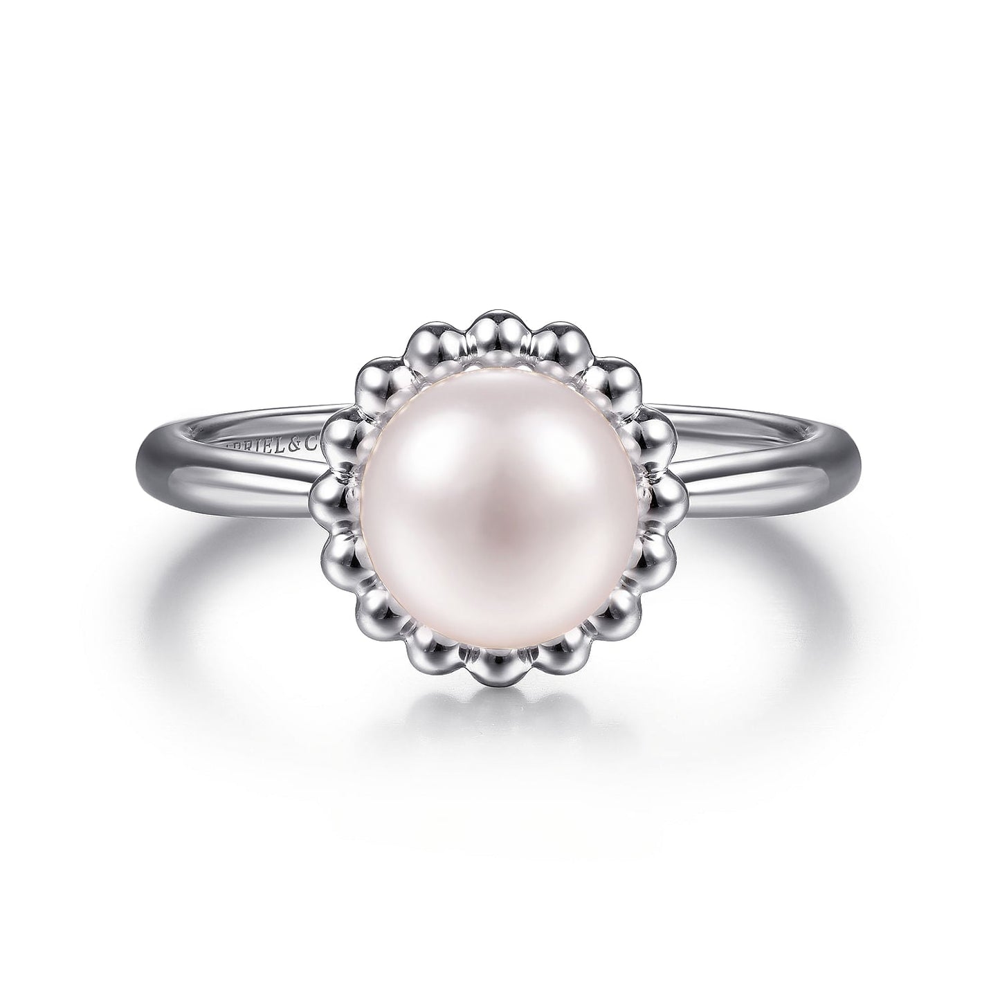 Sterling Silver Pearl Ring with Bujukan Beaded Halo - Warwick Jewelers