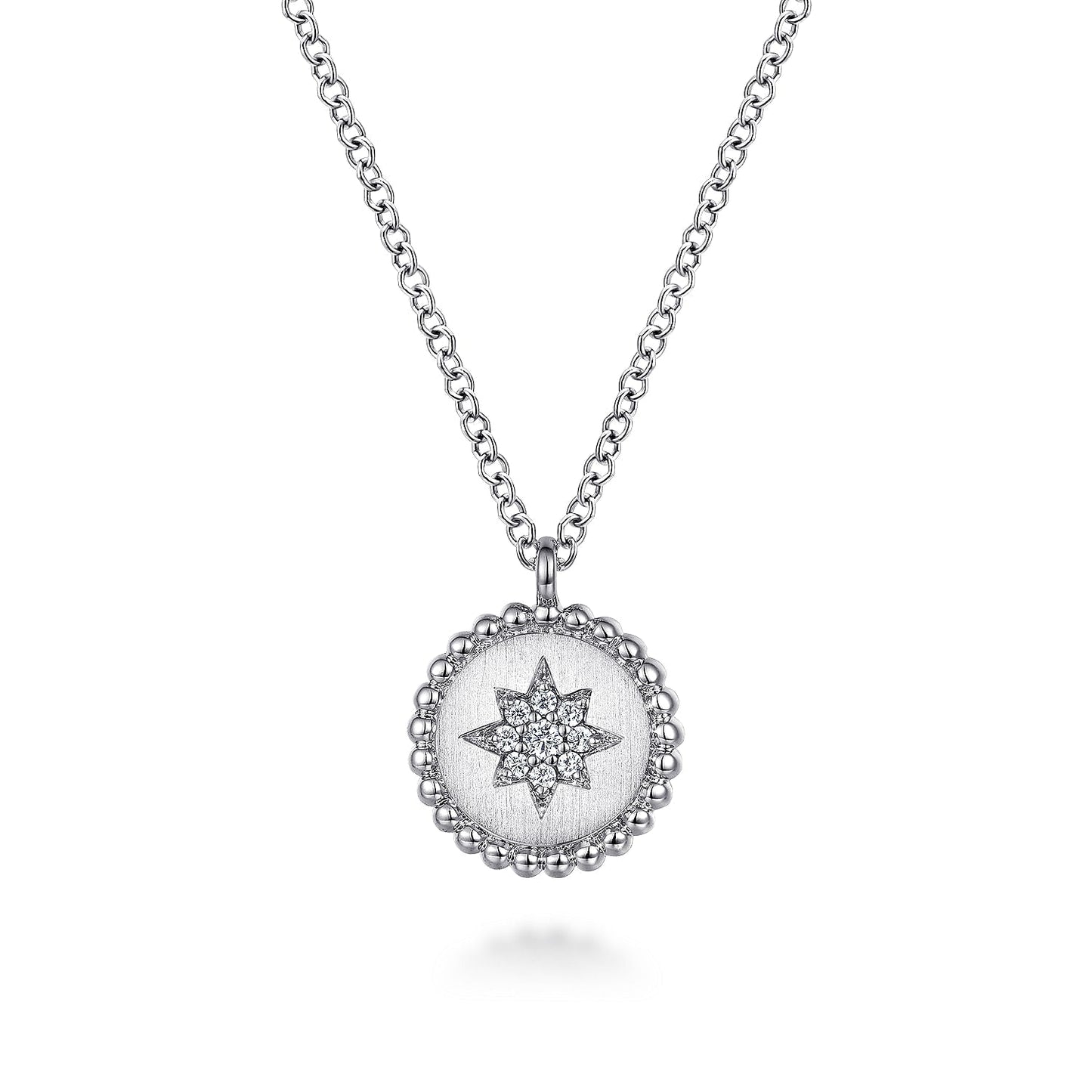 Sterling Silver Round Star Pendant Necklace - Warwick Jewelers