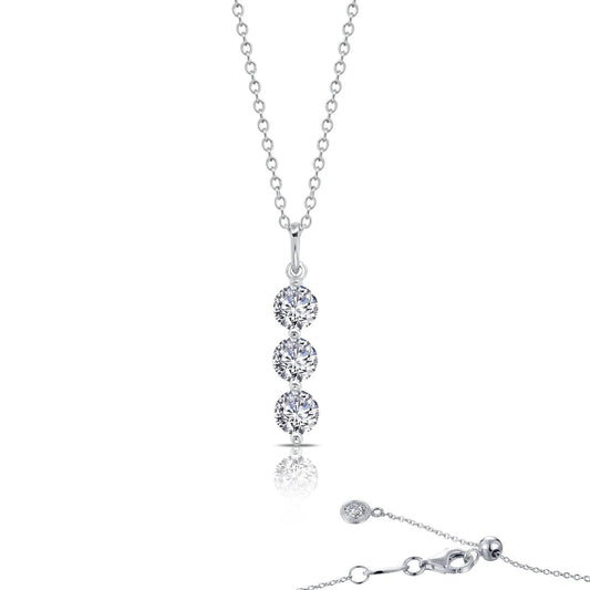 Sterling Silver Three-Stone Pendant Necklace - Warwick Jewelers