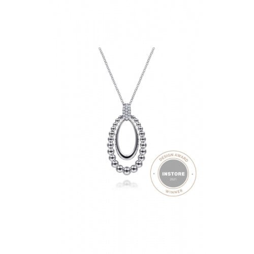 Sterling Silver White Sapphire Pendant Necklace - Warwick Jewelers