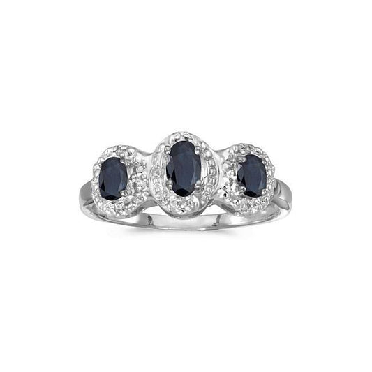 Three Stone Sapphire Illusion Ring - Warwick Jewelers