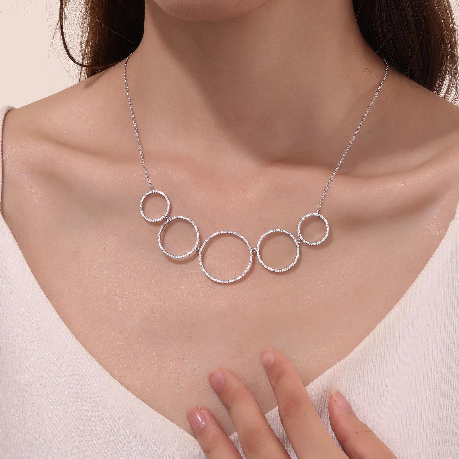 Trendy Sterling Silver Five-Circle Necklace - Warwick Jewelers
