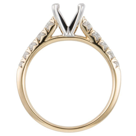 Yellow Gold Cathedral Diamond Engagement Ring - Warwick Jewelers