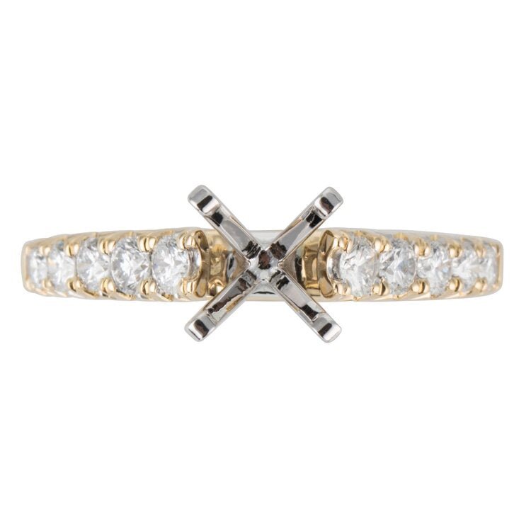 Yellow Gold Cathedral Diamond Engagement Ring - Warwick Jewelers