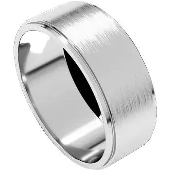 White Gold Step Edge Wedding Band