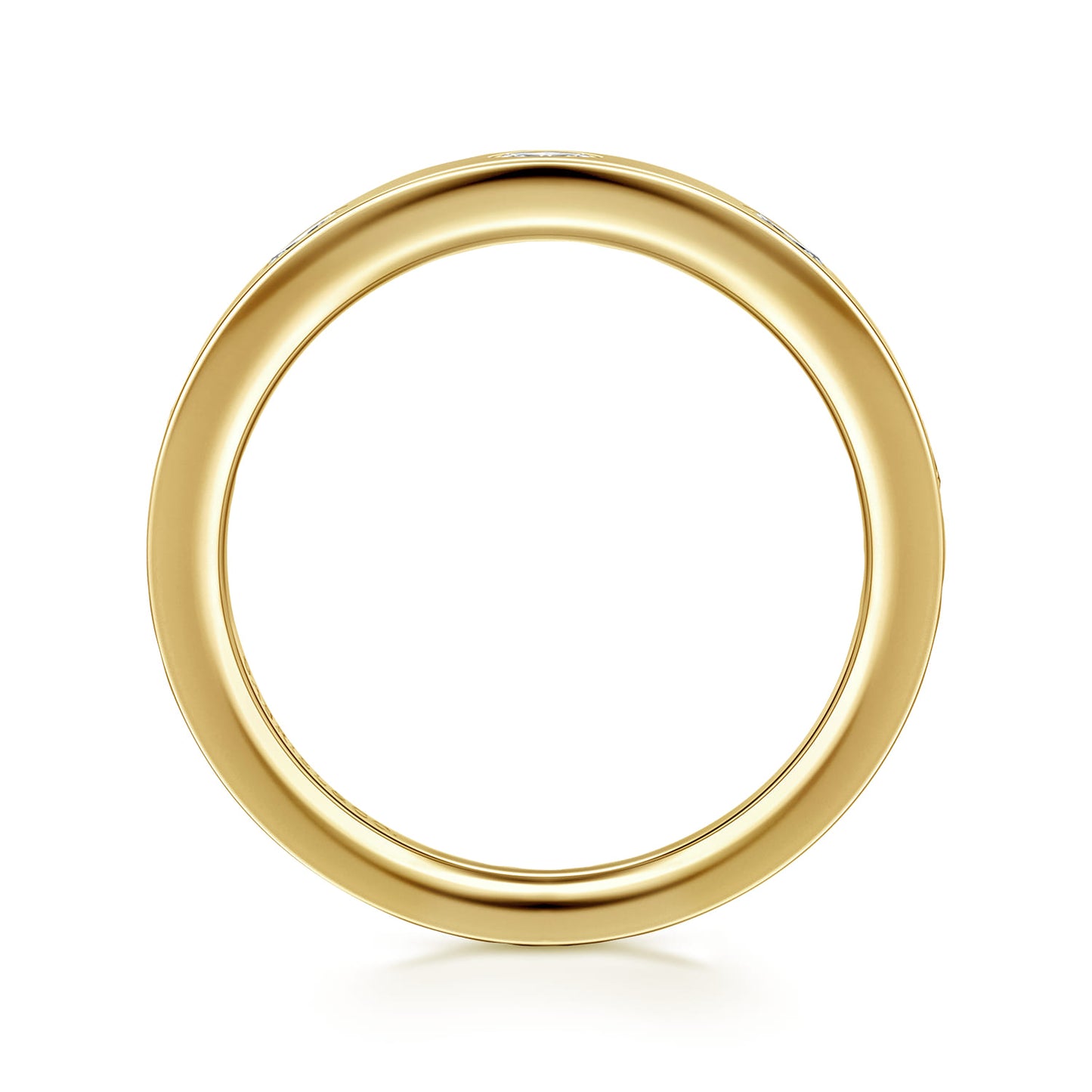 Yellow Gold 5 Stone Flush Set Marquise Diamond Cigar Band