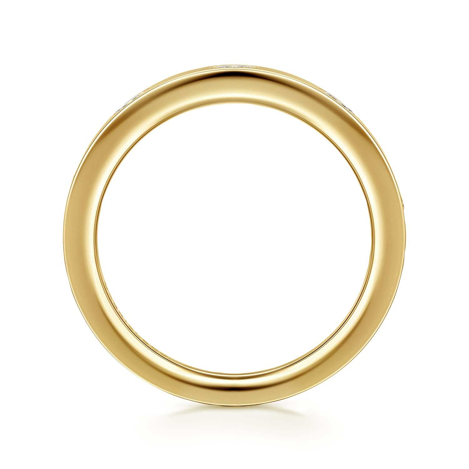 Yellow Gold 5 Stone Flush Set Marquise Diamond Cigar Band