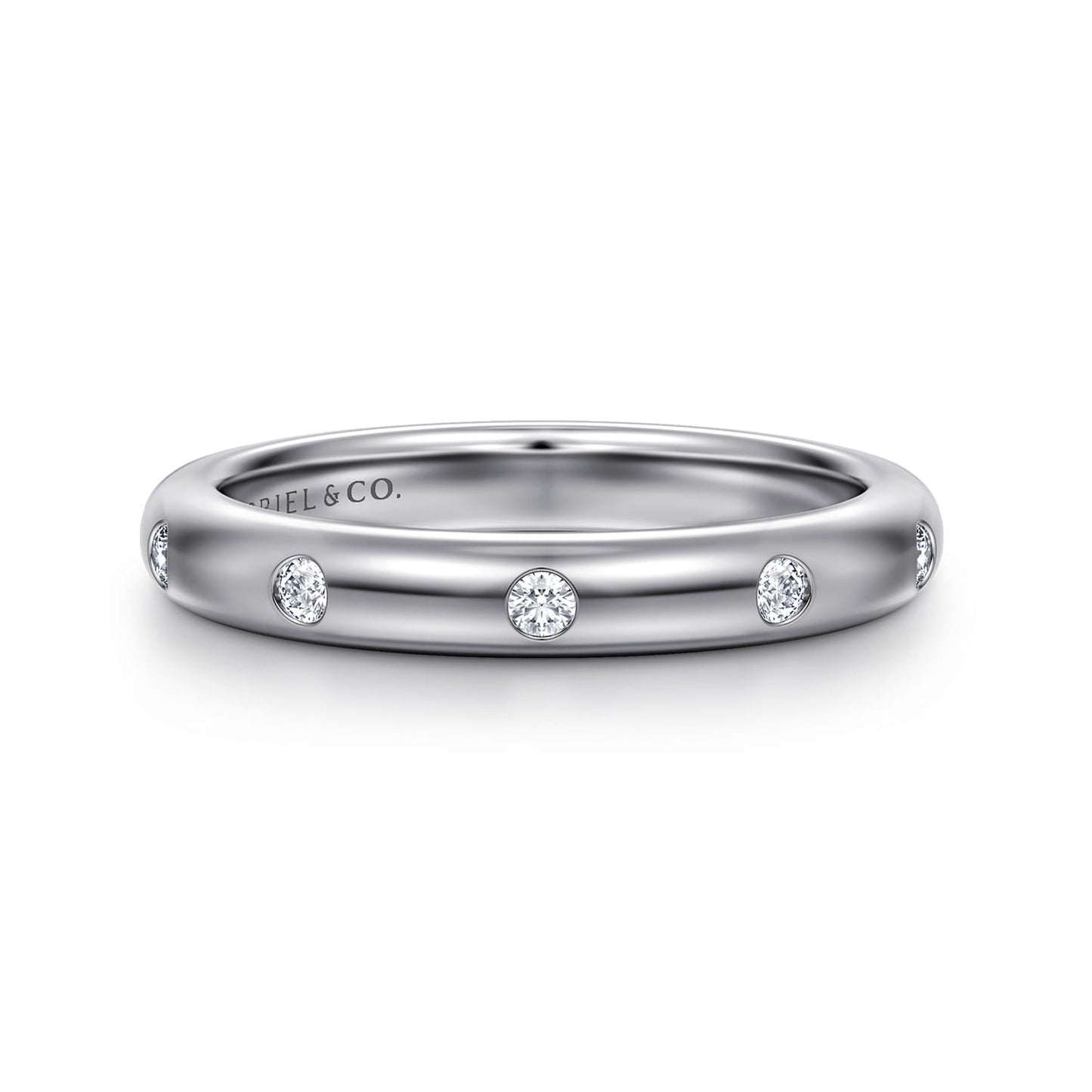 White Gold Flush Set 5 Stone Diamond Anniversary Band