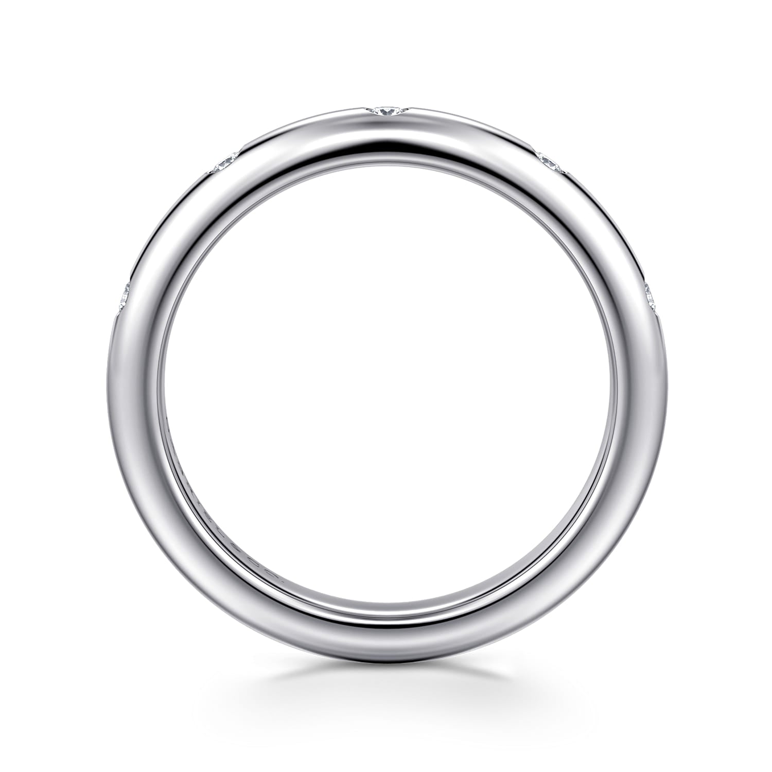 White Gold Flush Set 5 Stone Diamond Anniversary Band