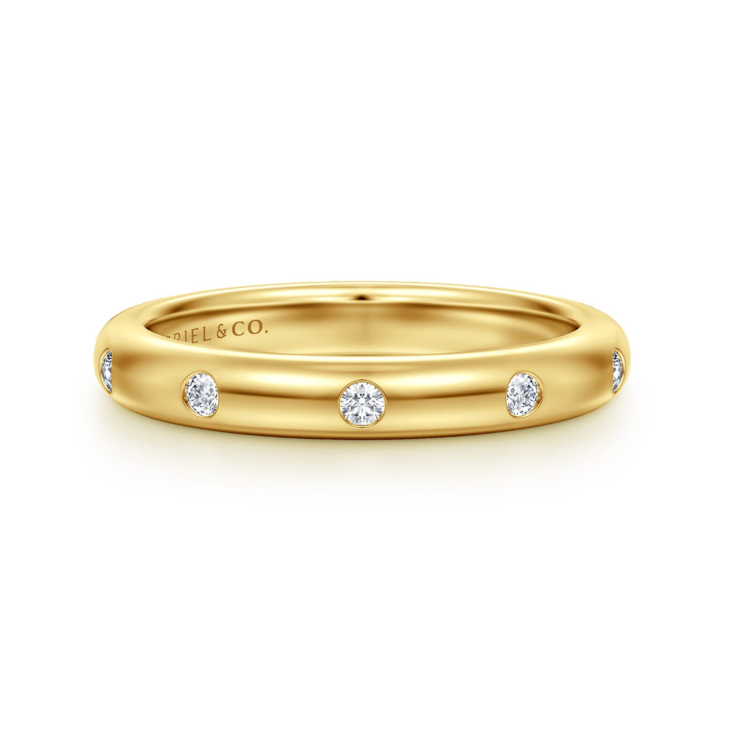 Yellow Gold Flush Set 5 Stone Diamond Anniversary Band