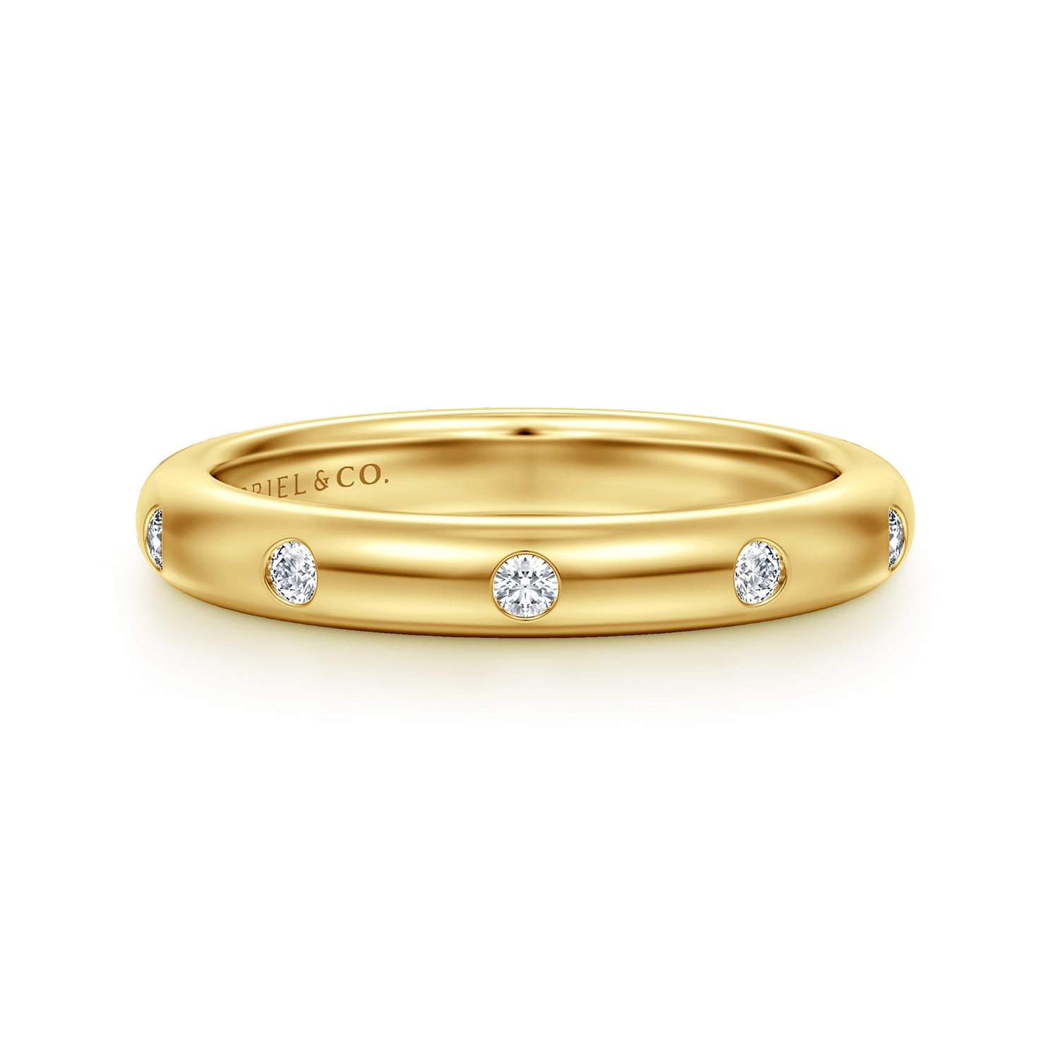 Yellow Gold Flush Set 5 Stone Diamond Anniversary Band