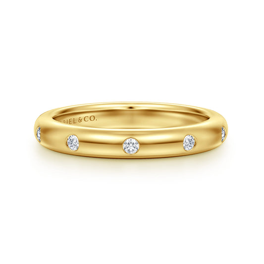 Yellow Gold Flush Set 5 Stone Diamond Anniversary Band