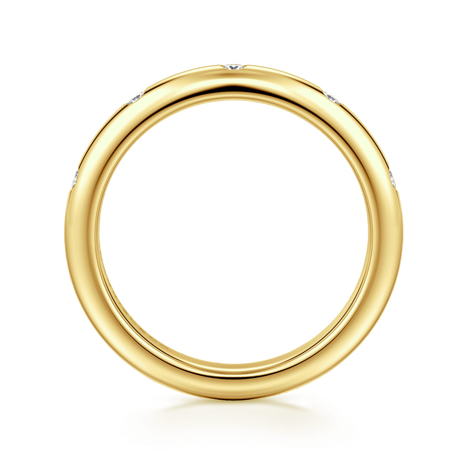 Yellow Gold Flush Set 5 Stone Diamond Anniversary Band