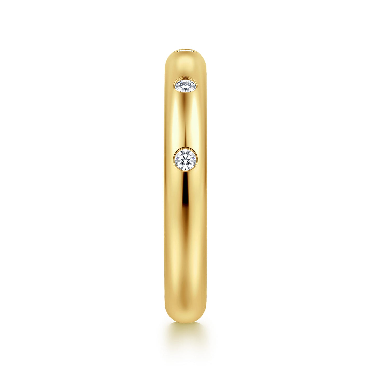14K Yellow Gold Flush Set 5 Stone Diamond Anniversary Band