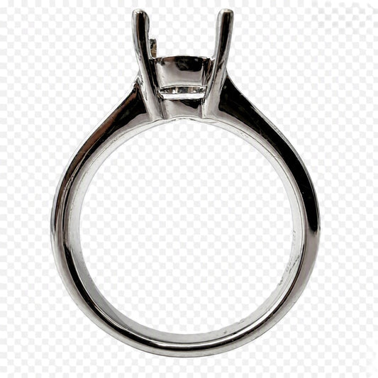 18K White Gold Semi Mount Engagement Ring with .37ctw Round Brilliant Diamonds