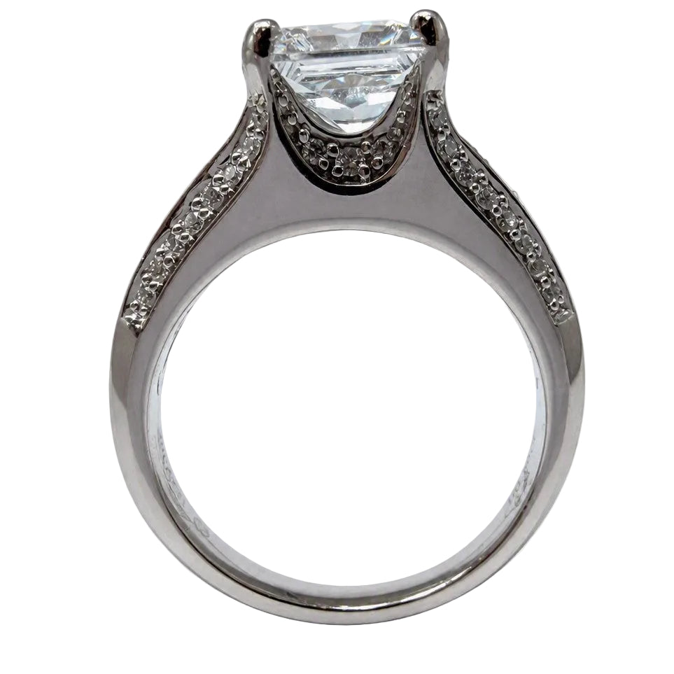 18K White Gold Semi Mount Engagement Ring