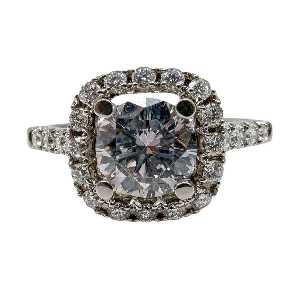 14K White Gold Diamond Semi Mount Engagement Ring