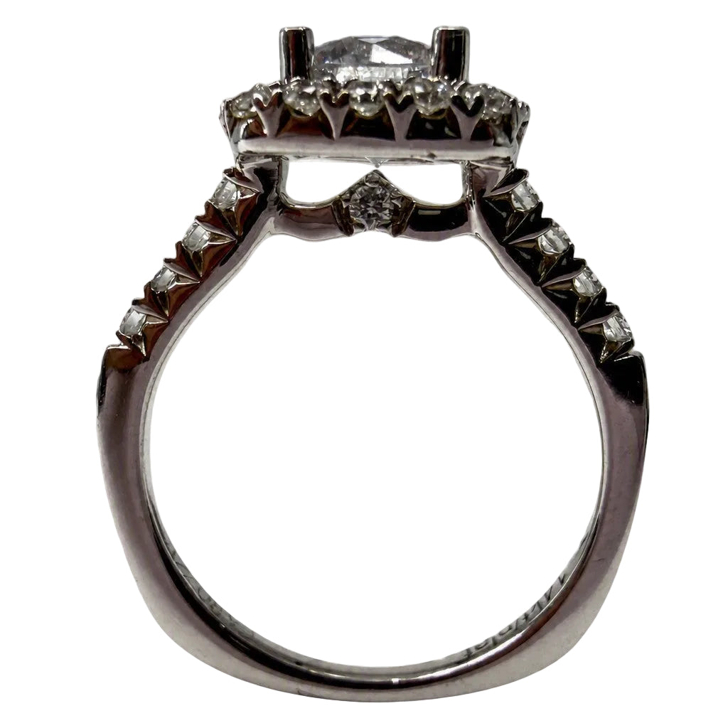14K White Gold Diamond Semi Mount Engagement Ring