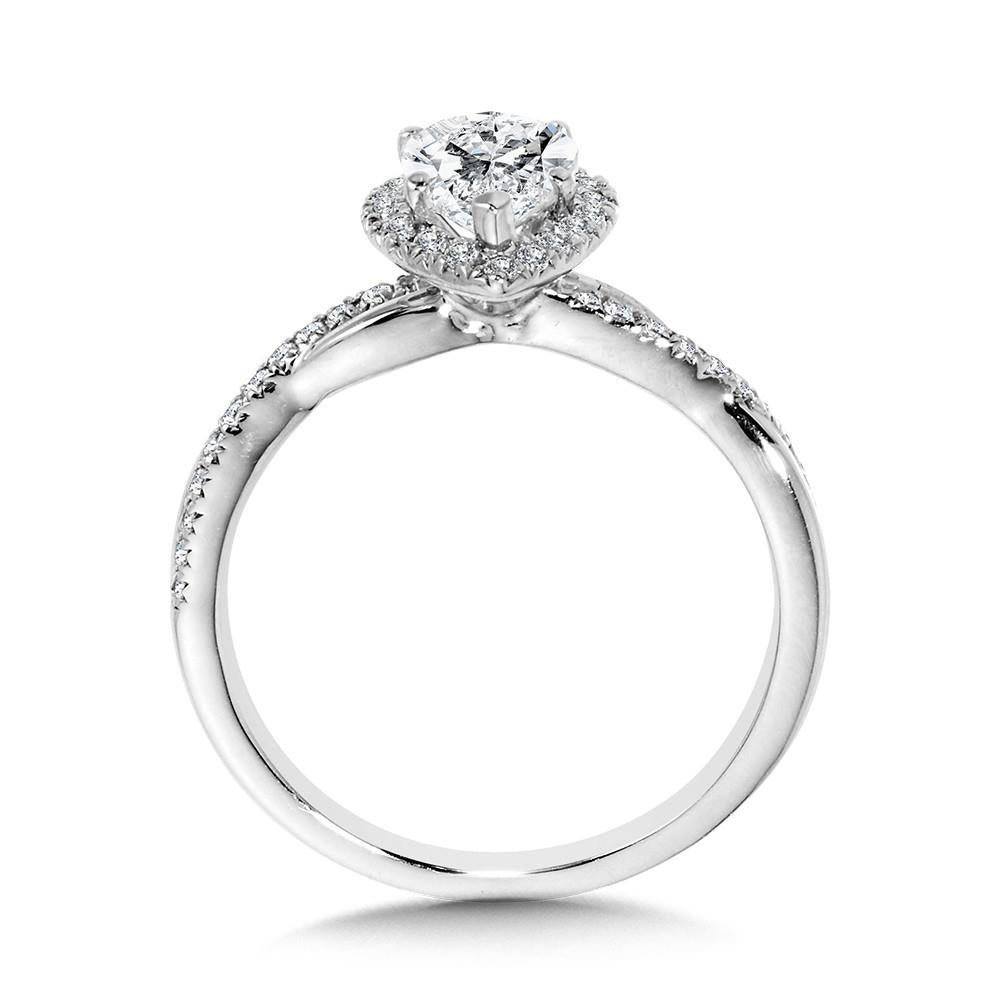 Crisscross Marquise Halo Engagement Ring