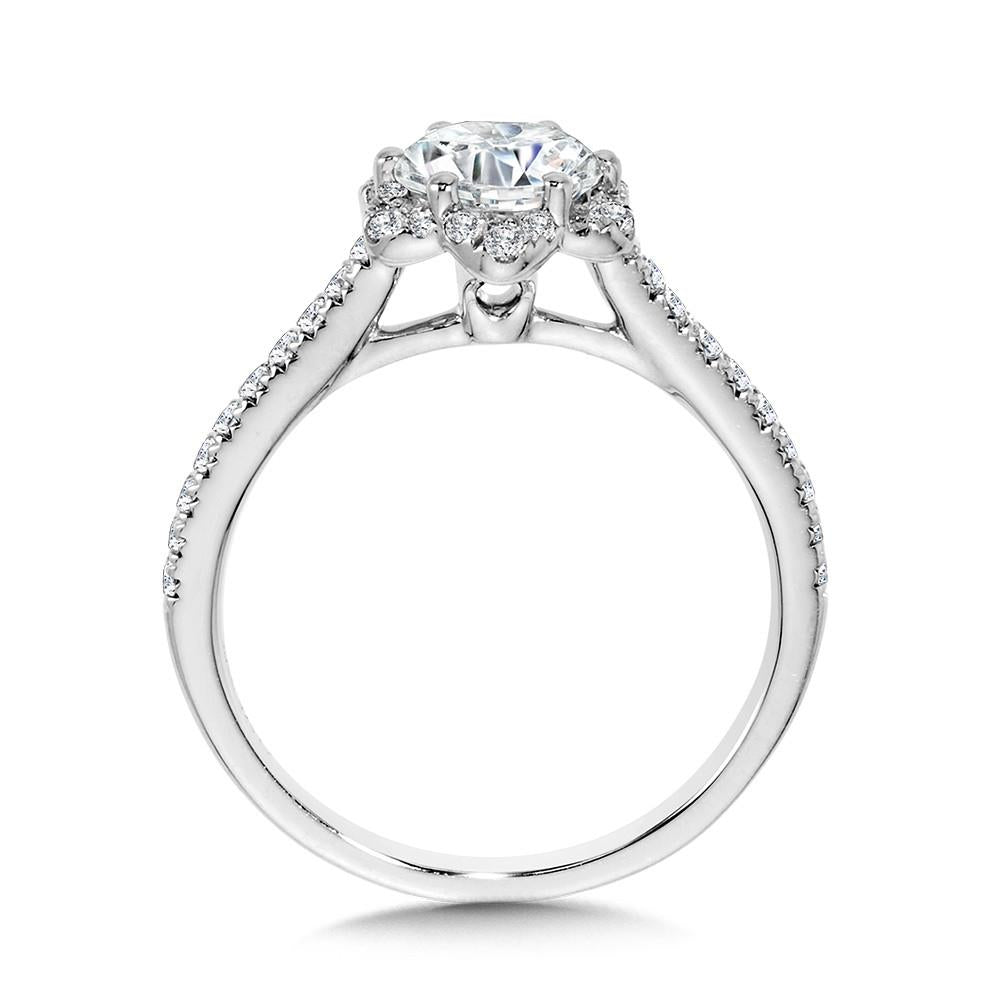 Straight Floral Halo Semi Mount