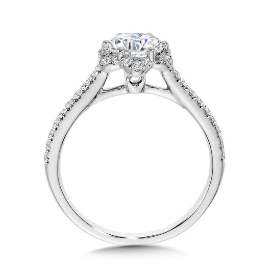 Straight Floral Halo Semi Mount