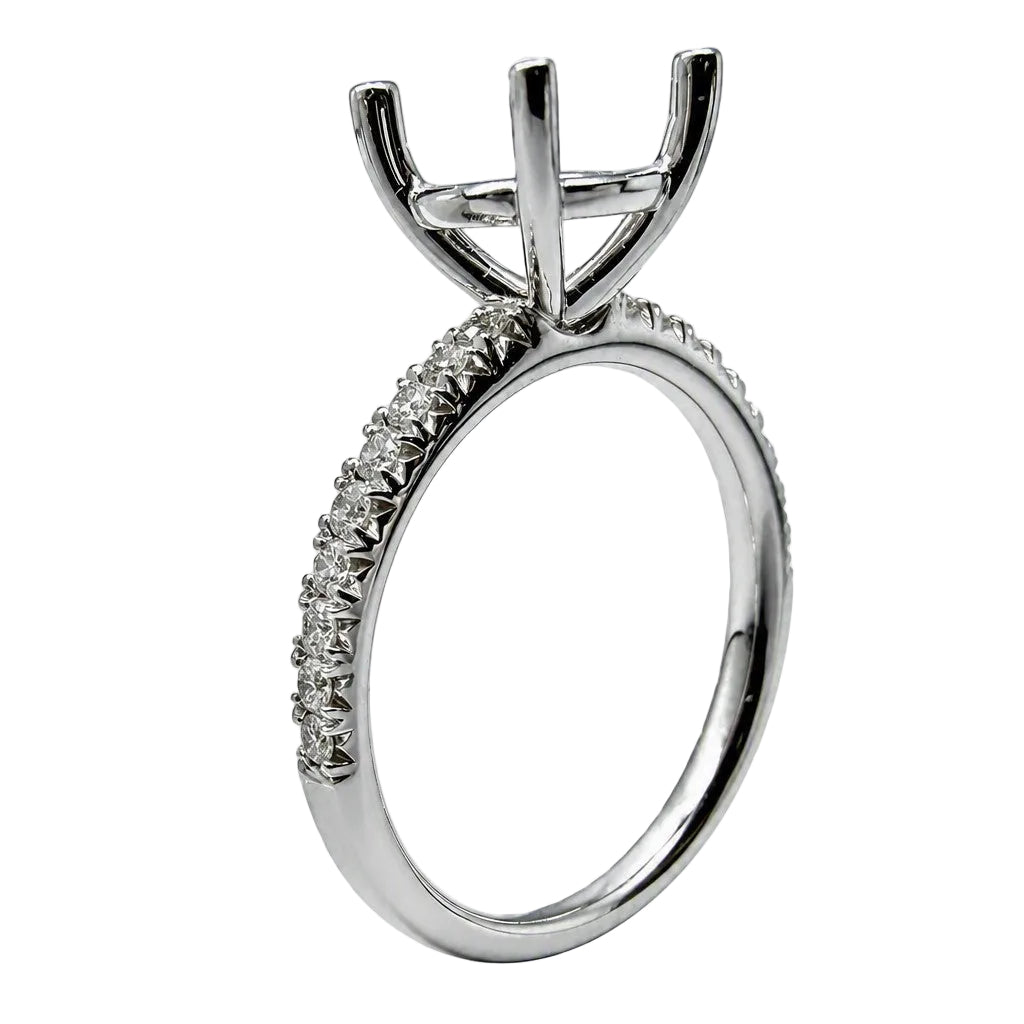 18K White Gold Semi Mount Engagement Ring with .27ctw Diamonds