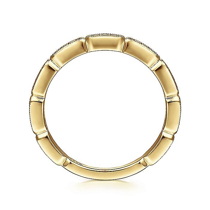 14K Yellow Gold Segmented Diamond Stackable Ring