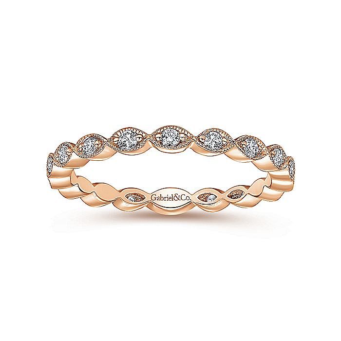 Marquise Station Diamond Stackable Ring