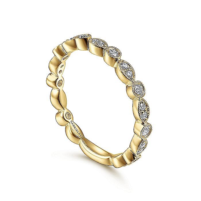 Stackable Ring in 14k Gold with Diamonds