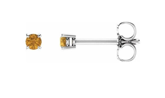 14K White Gold Citrine Studs - Warwick Jewelers