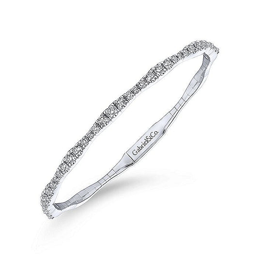 14K White Gold Diamond Bangle - Warwick Jewelers