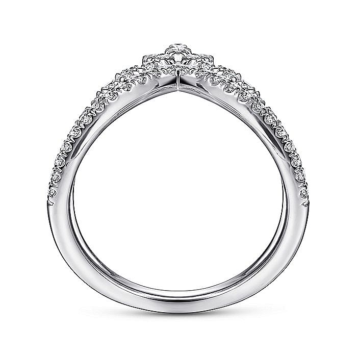 14K White Gold Diamond Chevron Ring - Warwick Jewelers