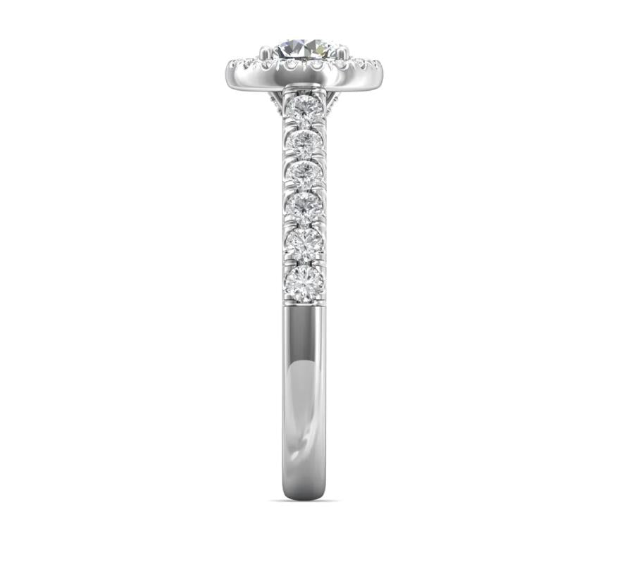 14k White Gold Diamond Halo Engagement Ring - Warwick Jewelers