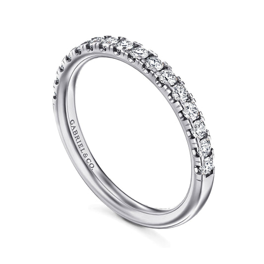 14K White Gold Diamond Wedding Band - Warwick Jewelers