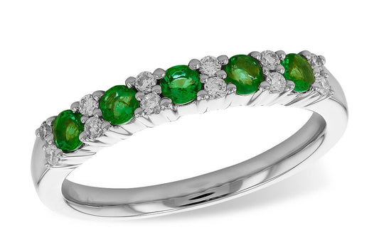 14K White Gold Emerald and Diamond Ring - Warwick Jewelers